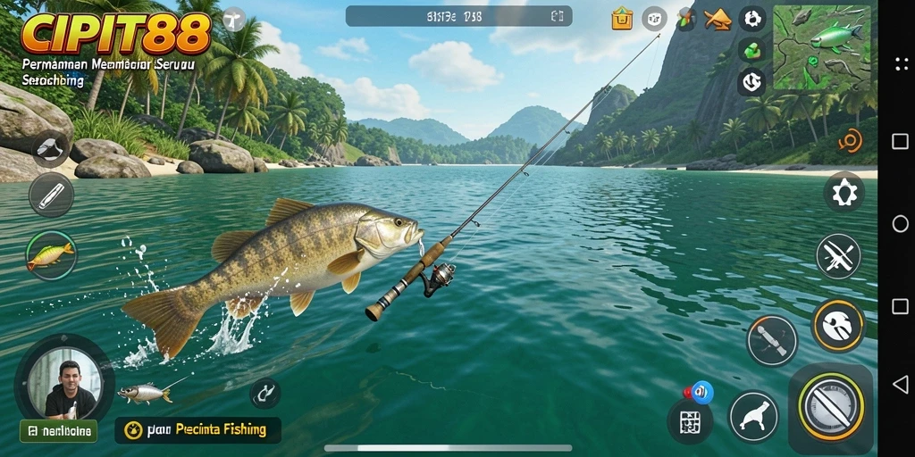 Screenshot utama CIPIT88 menampilkan aksi memancing yang seru dan realistis.