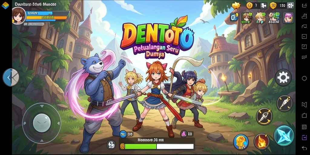 Tampilan seru gameplay DENTOTO di dunia Anime.