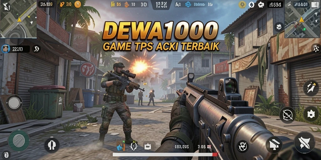 Gameplay seru dalam DEWA1000 dengan aksi tembak-menembak yang intens.