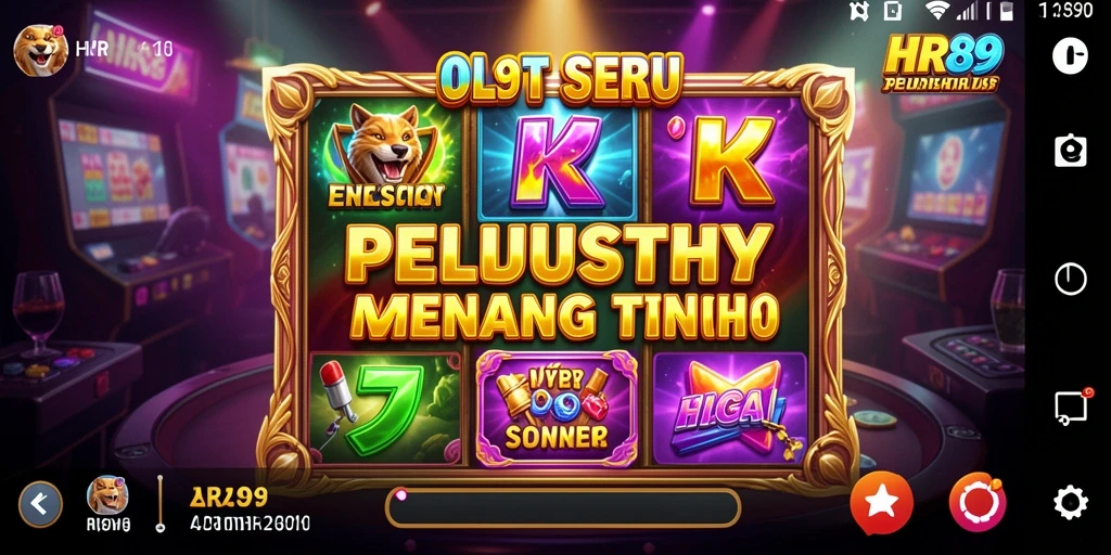 Tampilan gameplay HR89 dengan simbol Slot yang menarik dan fitur bonus.