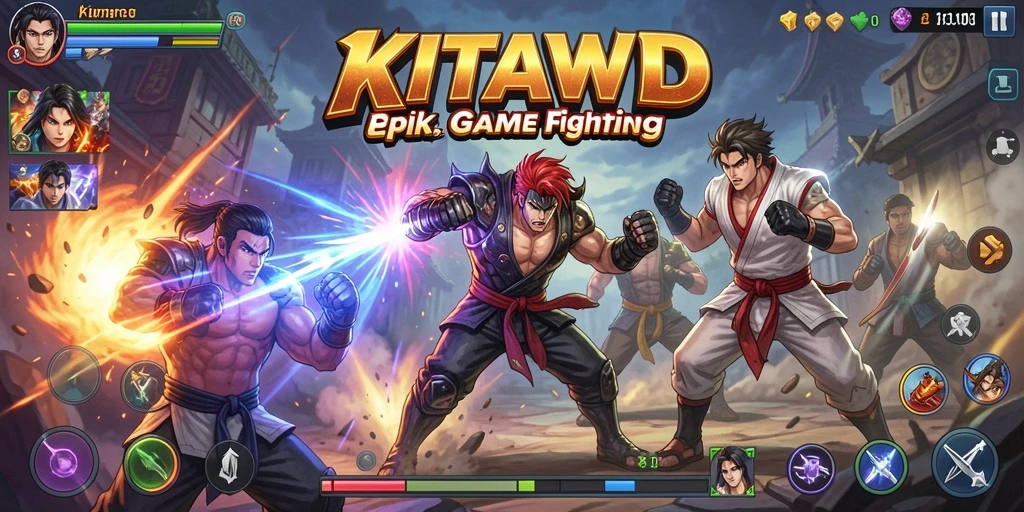 Screenshot menunjukkan intensitas pertarungan di KITAWD dengan karakter unik.
