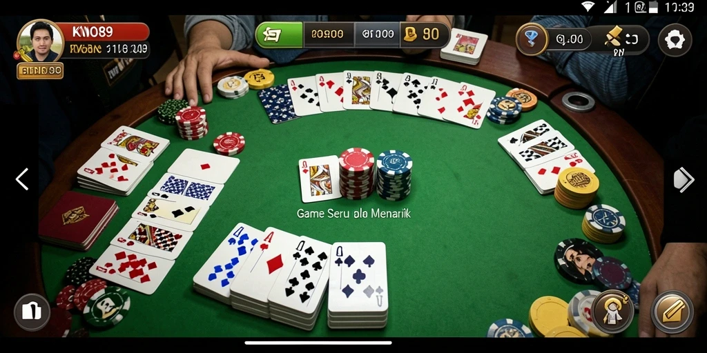 Tampilan gameplay KNO89 dengan suasana Gaple yang seru.