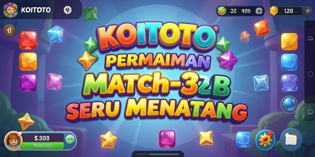Screenshot utama KOITOTO menampilkan aksi Match-3 yang seru.