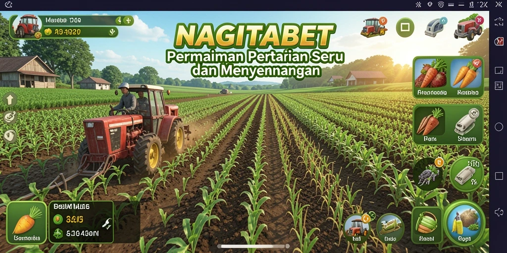 Gameplay NAGITABET menampilkan aktivitas pertanian yang seru dan menyenangkan.