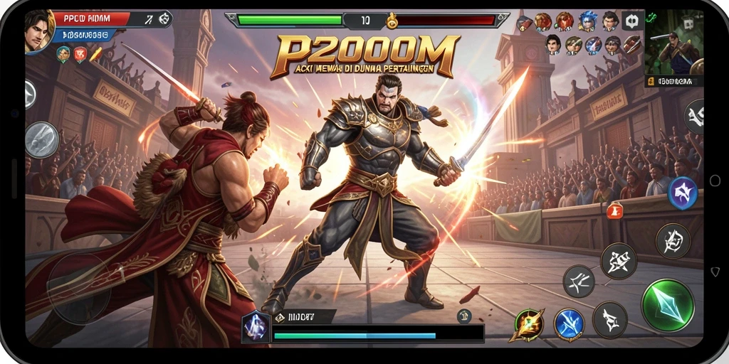 Tampilan gameplay seru di P200M dengan aksi mendebarkan.