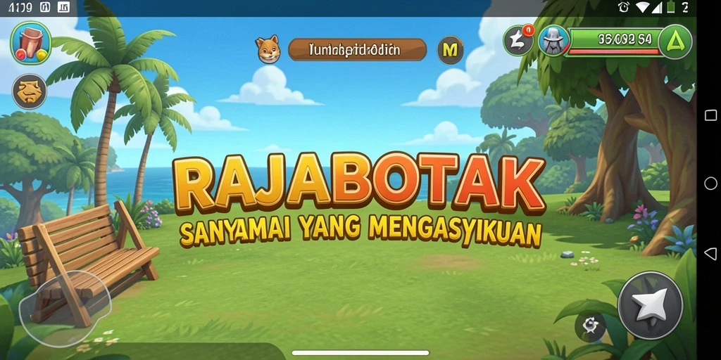 Tangkapan layar utama menunjukkan gameplay menghibur dari RAJABOTAK.