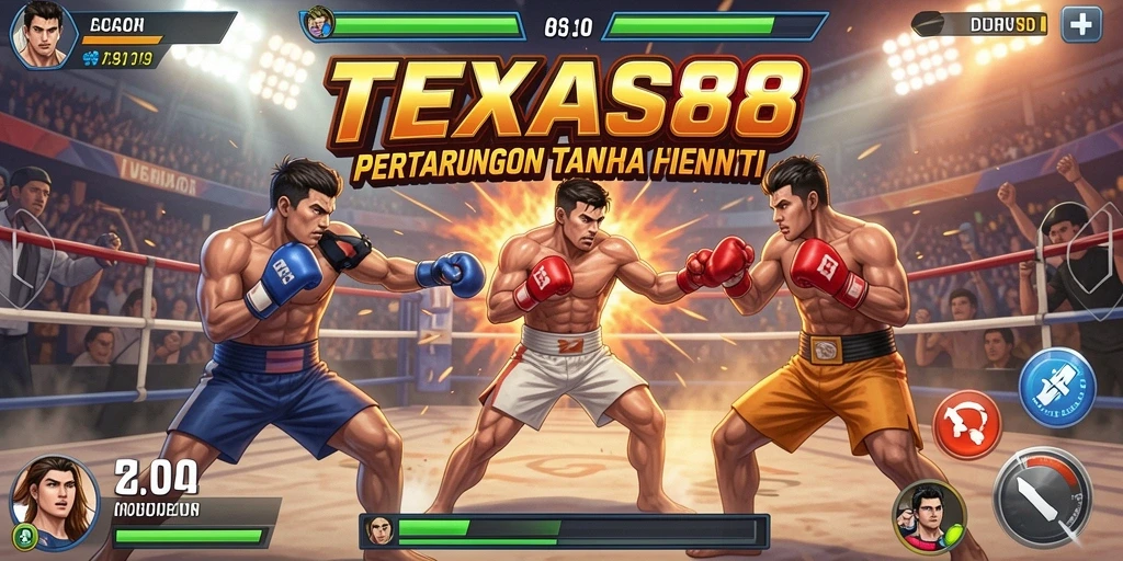 Tampilan grafis menarik dari gameplay pertarungan di TEXAS88.
