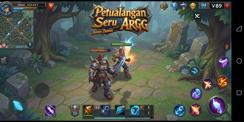 Tangkapan layar V89 menampilkan pertempuran epik dalam dunia ARPG.